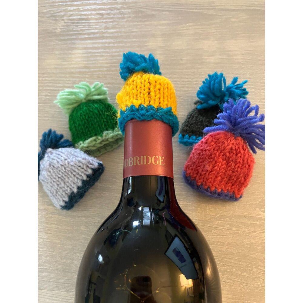 set of 5 wine topper hats
